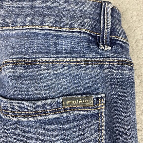 White House Black Market Skimmer Jeans Womens 4 Distressed Ankle Cuff 30x30 WHBM - Picture 7 of 16
